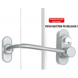 Logu un durvju aizsargslēdzene ar pogu, baltā krāsā, Penkid
